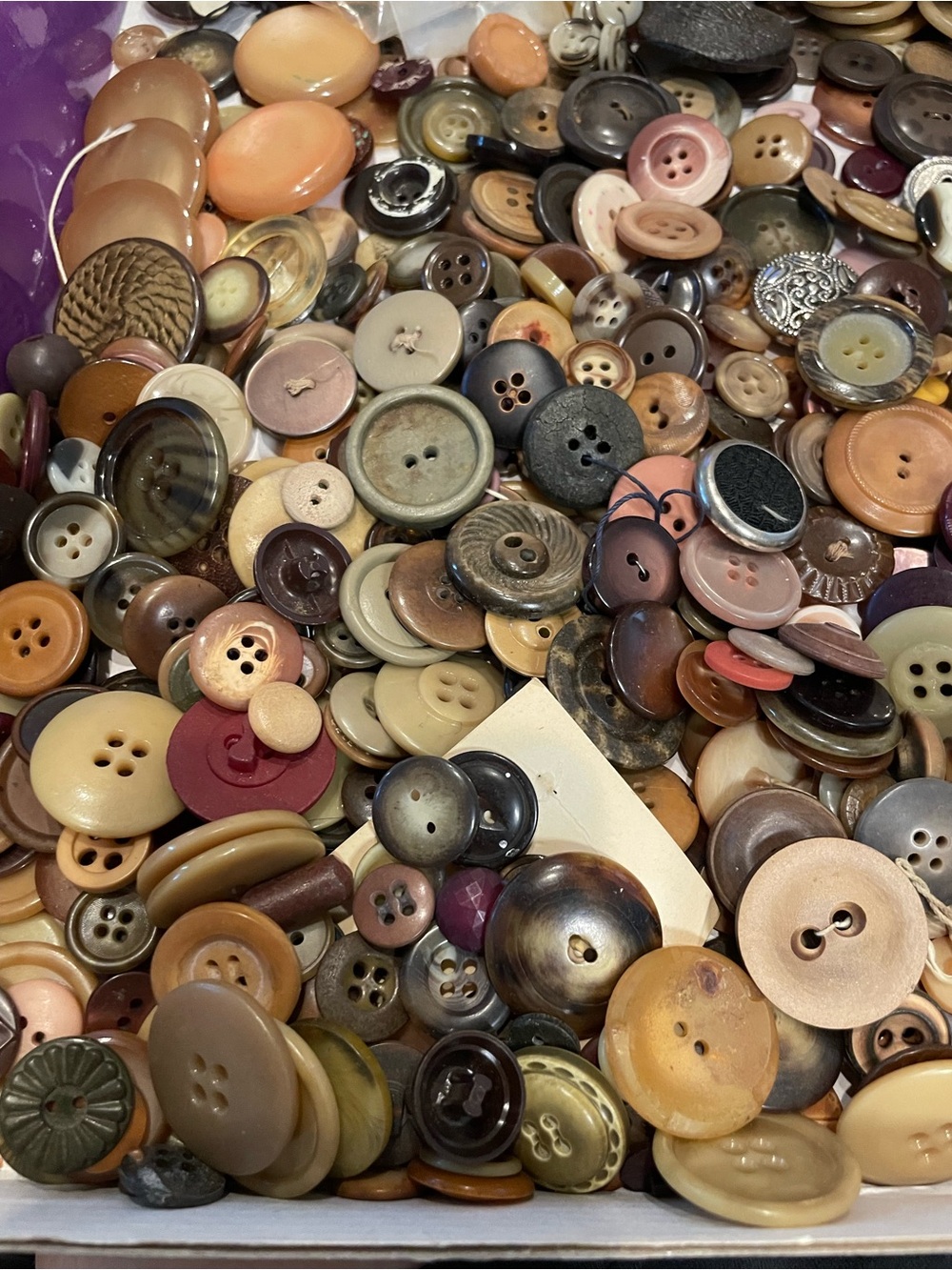Lot of 2.5# of Vintage Brown Buttons